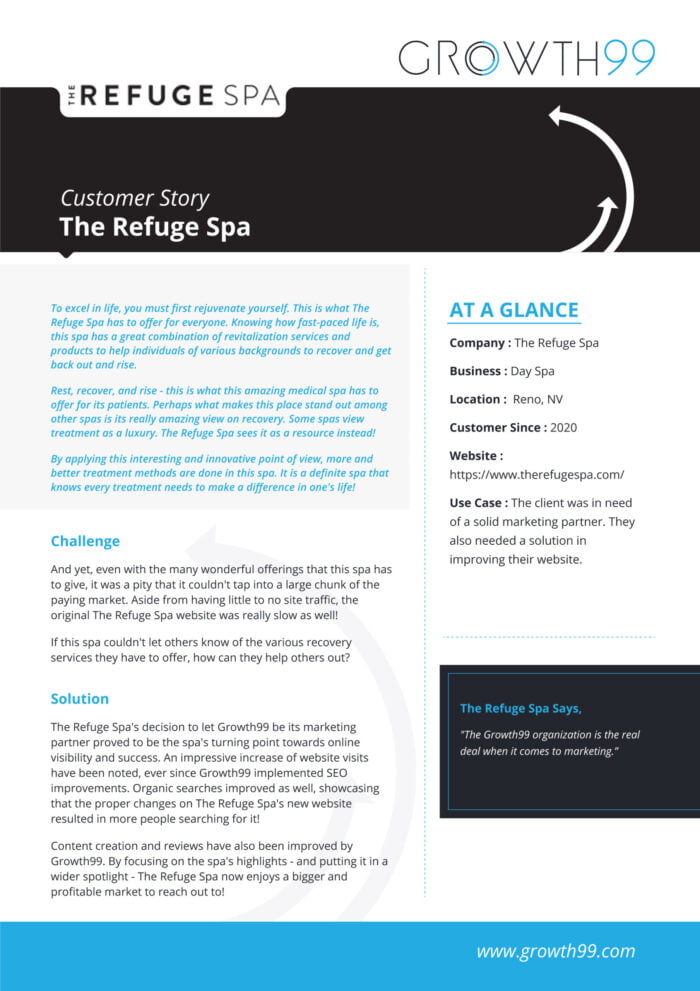 The Refuge Spa Case Study The Refuge Spa Case Study