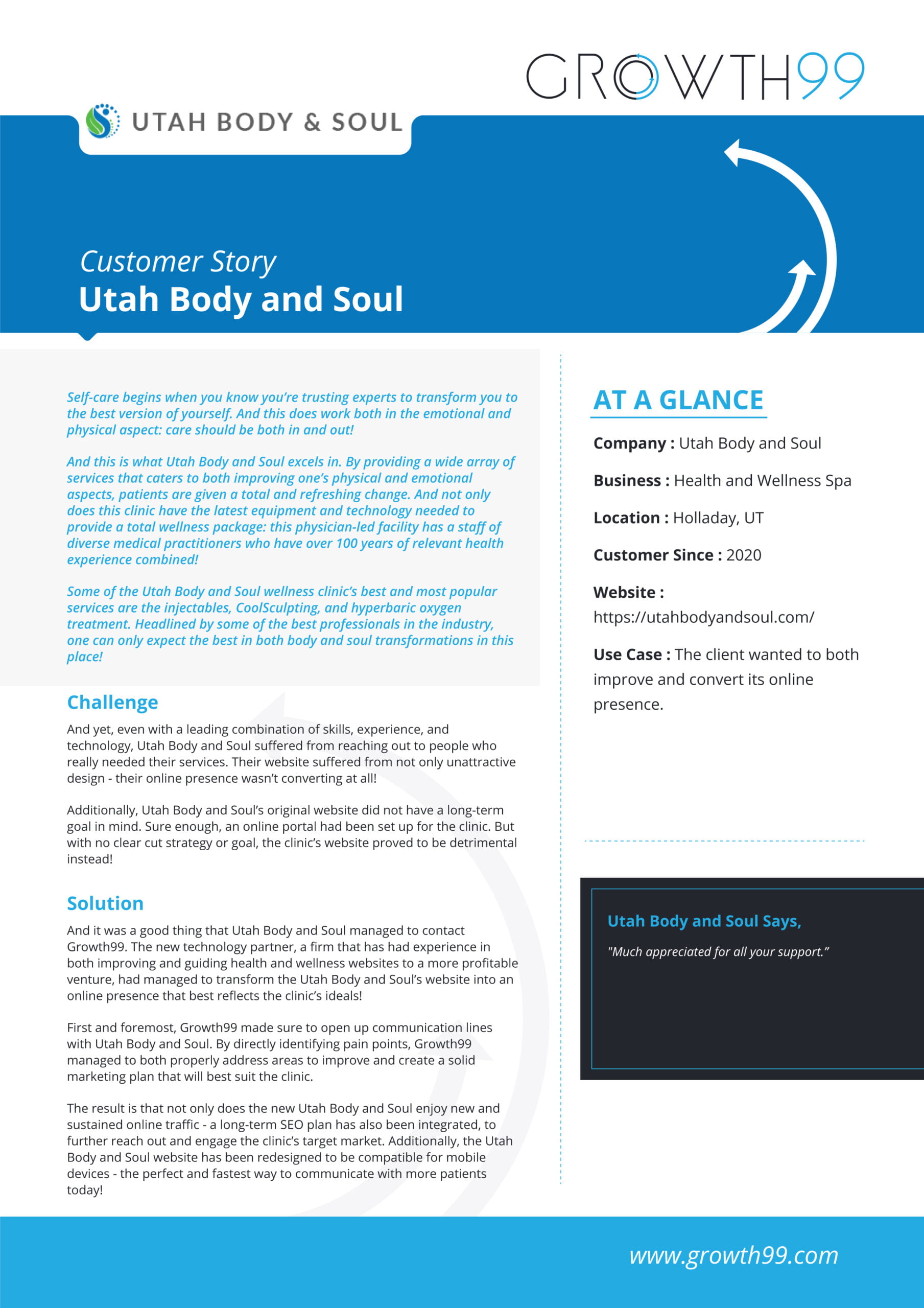 Utah Body And Soul Case Study Utah Body And Soul Case Study